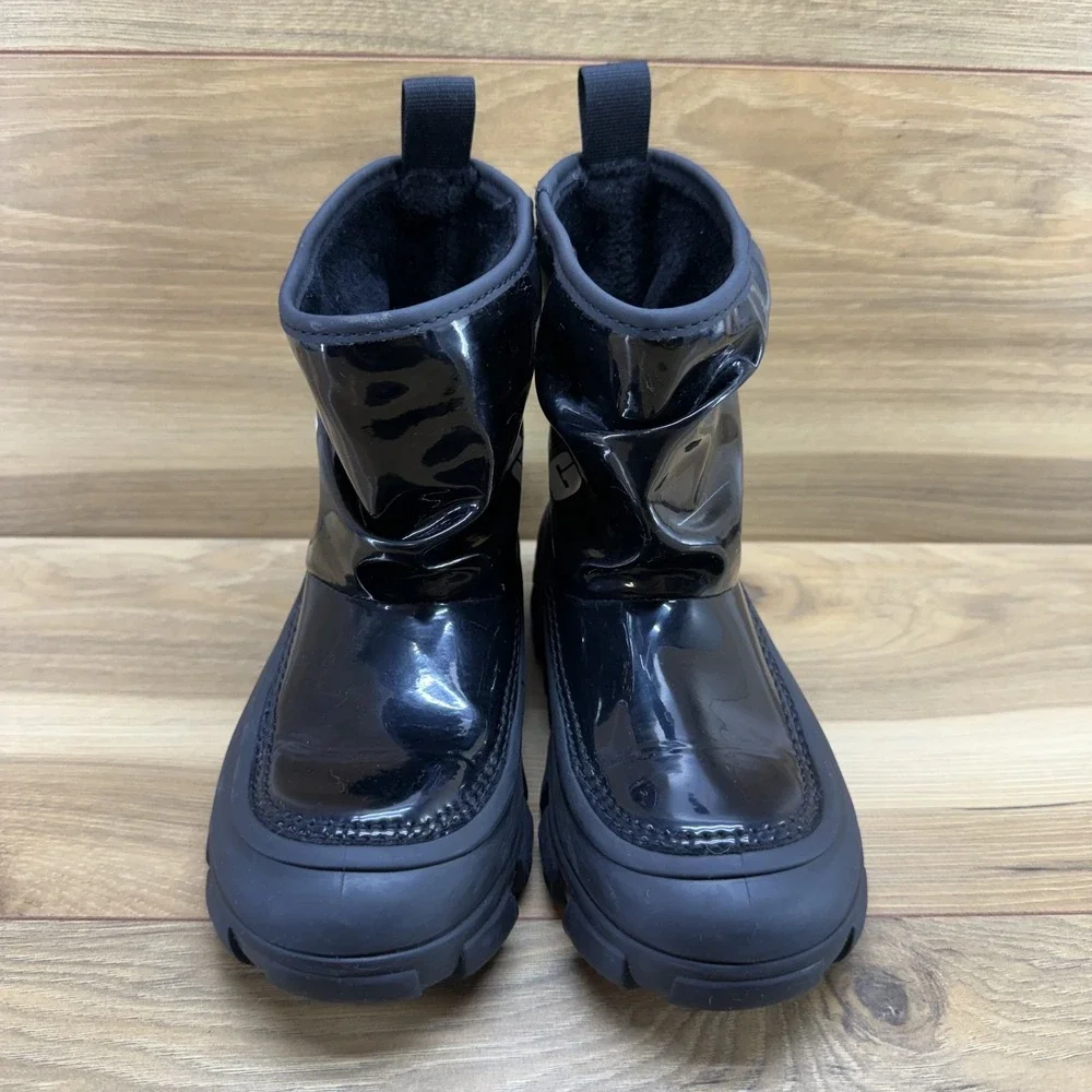 UGG Classic Brellah Mini Black Boots Girls 1 High Gloss Waterproof Chunky